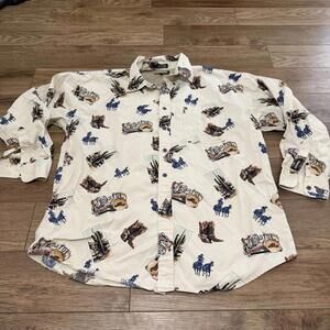 Vintage 90s Resistol Rodeo Gear Plains Drifter Western Shirt